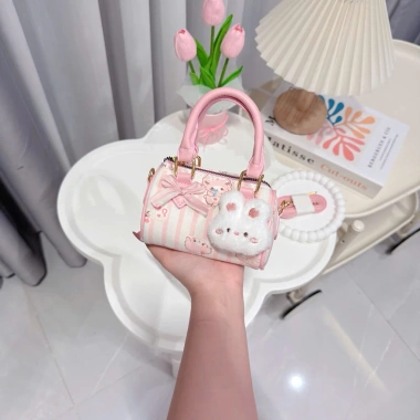 Túi Xách TL Dáng Trống Hoạ Tiết Dễ Thương Size 16 Đựng Nhiều Đồ Cho Chị Em Đi Chơi, Đi Tiệc 10