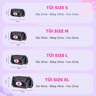Túi xách y tế đa ngăn - Túi sơ cấp cứu tiện dụng, đựng dụng cụ cứu thương, chỉ 75.000₫