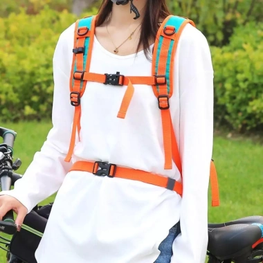 Túi xe đạp cắm trại HEFEI - Ba lô đi bộ đường dài, leo núi phản quang, chống thấm, dây rút, công suất lớn cho nữ