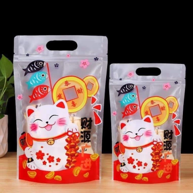 Túi zip 500g đựng kẹo mẫu mèo trắng - Giá chỉ 18.000đ, giảm từ 21.600đ 2