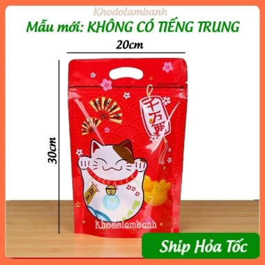 Túi zip 500g đựng kẹo mẫu mèo trắng - Giá chỉ 18.000đ, giảm từ 21.600đ 4