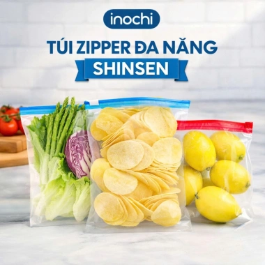 Túi zip đa năng Shinshen 1L/3L khóa kéo an toàn, giữ hương vị thực phẩm - Hộp 20 cái