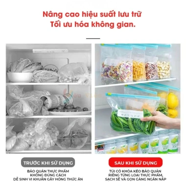 Túi Zip Đựng Thực Phẩm – Bảo Quản Đồ Khô, Đồ Tươi, An Toàn – Giá 23.000₫