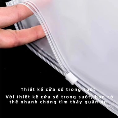 Túi zip lụa mờ PE trong suốt 100 chiếc - Đựng quần áo, mỹ phẩm, giày dép, du lịch, giá 84.000 VND 6