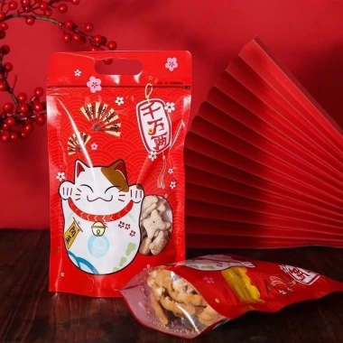 Túi zip mèo thần tài đỏ Tết - Set 10 túi đựng bánh kẹo, giảm còn 25.000đ