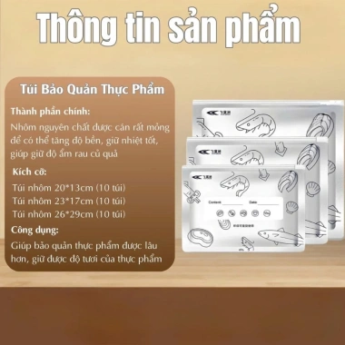 Túi zip nhôm bảo quản thực phẩm kín khí, giữ mùi, tái dùng - Giá chỉ 40.000đ 2