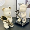 Tượng Gấu Gốm Mạ Điện 2 Màu - Thiết Kế Ôm Bình Hoa, Trang Trí Bàn TV và Bàn Làm Việc, Giá Ưu Đãi 240k 7