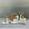 Tượng hươu tài lộc mạ vàng set đĩa Bắc Âu - Trang trí phòng khách, giảm giá 689k 3