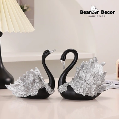 Tượng Thạch Cao Cặp Đôi Thiên Nga - Trang Trí Sang Trọng, Decor Bàn & Nhà 175.000₫
