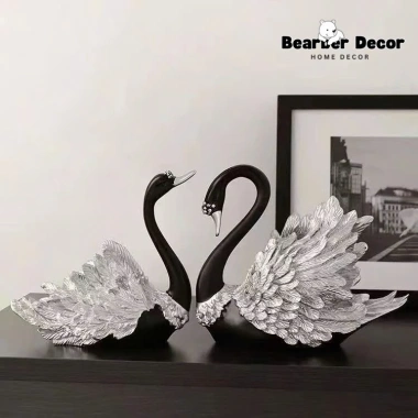 Tượng Thạch Cao Cặp Đôi Thiên Nga - Trang Trí Sang Trọng, Decor Bàn & Nhà 175.000₫
