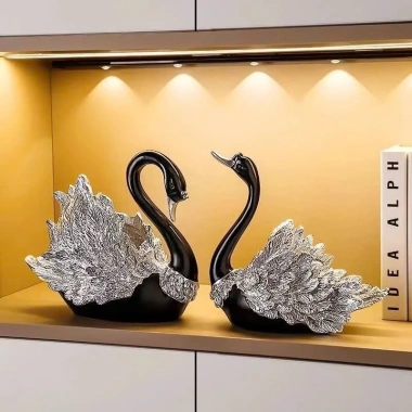 Tượng Thạch Cao Cặp Đôi Thiên Nga - Trang Trí Sang Trọng, Decor Bàn & Nhà 175.000₫