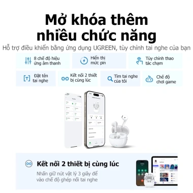 UGREEN LightBuds BT6.0 35h Tai nghe nhét tai không dây IPX5 TWS - 399.000₫ 9