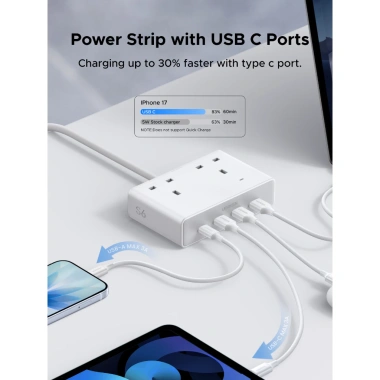 UGREEN Ổ Cắm GaN 20W UK 6 trong 1 (USB‑C+USB‑A+AC) Du Lịch Singapore Malaysia Anh – Sạc Nhanh Điện Thoại & Laptop
