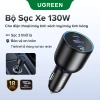 UGREEN Sạc ô tô 130W PD3.0 nhanh 3 cổng USB-A và USB-C, hỗ trợ iPhone 16/15/14/13 Pro Max, Xiaomi, OPPO - 399.000đ