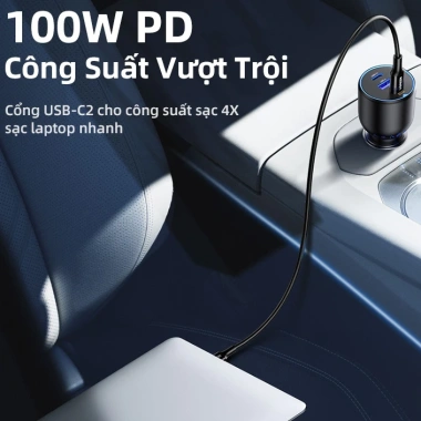 UGREEN Sạc ô tô 130W PD3.0 nhanh 3 cổng USB-A và USB-C, hỗ trợ iPhone 16/15/14/13 Pro Max, Xiaomi, OPPO - 399.000đ