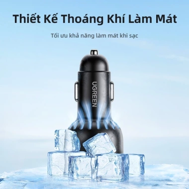 UGREEN Sạc ô tô 130W PD3.0 nhanh 3 cổng USB-A và USB-C, hỗ trợ iPhone 16/15/14/13 Pro Max, Xiaomi, OPPO - 399.000đ