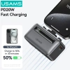 Usams 2in1 Mini Power Bank 4.500mAh – Sạc nhanh Type‑C & iP, Nhỏ Gọn, Giá 262.900₫