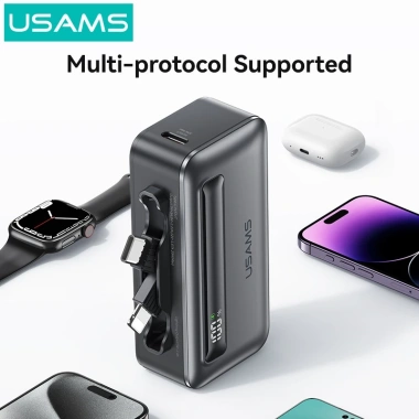 Usams 2in1 Mini Power Bank 4.500mAh – Sạc nhanh Type‑C & iP, Nhỏ Gọn, Giá 262.900₫ 8