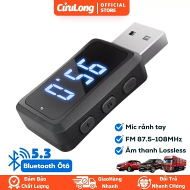 USB Bluetooth ô tô 5.3 đèn LED hiển thị - Âm thanh HD, giảm giá 95.000₫