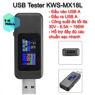 USB Tester KEWEISI KWS-MX18 MX18L - Đo dòng điện & điện áp, màn hình màu, sạc pin 139.000₫
