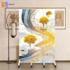Vách Ngăn Bình Phong Gấp Gọn 2 Mặt Hoạ Tiết Hươu Tài Lộc May Mắn Kèm Chân - SAJIA