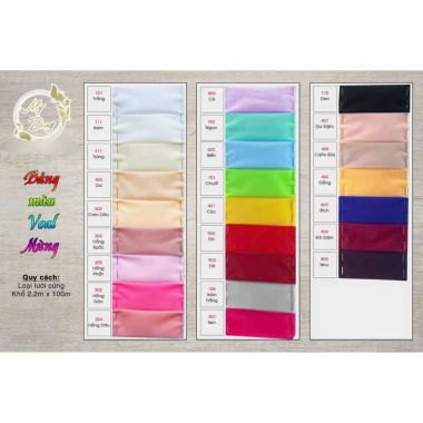 Vải voan mùng cứng khổ 2m2 Đủ màu - Giá ưu đãi 36.000 VNĐ, chất lượng cao 2
