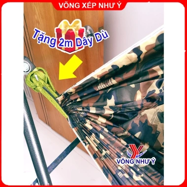 Vải võng dù 2 lớp cỡ đại rộng thoáng, xếp phong cách, tặng 2m dây dù - 90.000đ