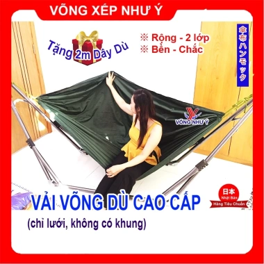 Vải võng dù 2 lớp cỡ đại rộng thoáng, xếp phong cách, tặng 2m dây dù - 90.000đ 10 Vải võng dù 2 lớp cỡ đại rộng thoáng, xếp phong cách, tặng 2m dây dù - 90.000đ 10