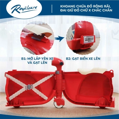 Vali 2 trong 1 cho bé kèm xe chòi chân Vespa - Royalcare 822.217, đồ dùng du lịch, giảm còn 595.000 VND 3