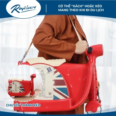 Vali 2 trong 1 cho bé kèm xe chòi chân Vespa - Royalcare 822.217, đồ dùng du lịch, giảm còn 595.000 VND 7