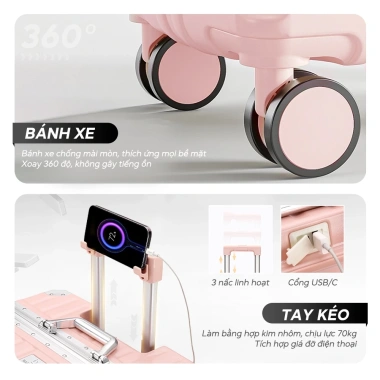 Vali Du Lịch Bamozo Size 28 Cao Cấp Bo 4 Góc Chống Va Đập, Bảo Hành 5 Năm, Giá 1,320,000₫ 4