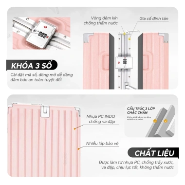 Vali Du Lịch Bamozo Size 28 Cao Cấp Bo 4 Góc Chống Va Đập, Bảo Hành 5 Năm, Giá 1,320,000₫ 5