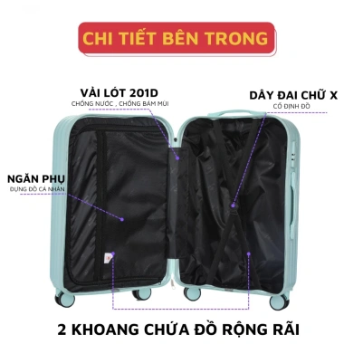 Vali Du Lịch CHARLESX 20/24 inch - ABS+PC Cao Cấp, Cổng USB, Kệ Cốc, Giá 399.000đ (Giá Gốc 506.730đ) 5 Vali Du Lịch CHARLESX 20/24 inch - ABS+PC Cao Cấp, Cổng USB, Kệ Cốc, Giá 399.000đ (Giá Gốc 506.730đ) 5