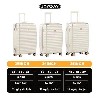VaLi du lịch JOYWAY 20/24/28 - Chống va đập, khóa TSA, bánh xe 360°, chuẩn cabin, 849.000₫ 7 VaLi du lịch JOYWAY 20/24/28 - Chống va đập, khóa TSA, bánh xe 360°, chuẩn cabin, 849.000₫ 7