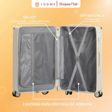 Vali Du Lịch LUGME LME 01 Size 20/24/28 Chống Xước Bo Góc Chống Va Đập Bảo Hành 5 Năm Giá Ưu Đãi 498.000 VND