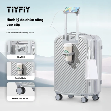 Vali Du Lịch TIYFIY 803 Cao Cấp 20/24/28 nhựa ABS+PC, khóa kéo an toàn, chống bể vỡ, bảo hành 5 năm - Giá 519.000 VND
