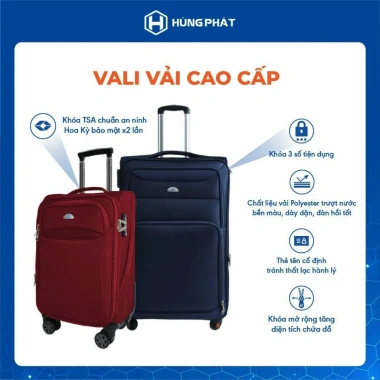 Vali dù vải cao cấp size 24 Hùng Phát - Chính hãng, giảm giá 1.188.000 VND