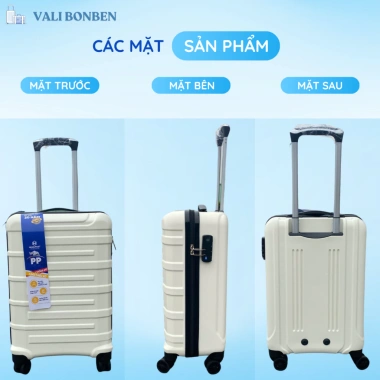 Vali Hùng Phát 20/25 inch Nhựa PP Bền Đẹp Kéo Du Lịch Thời Trang, Bảo Hành 2 Năm, 499.000đ