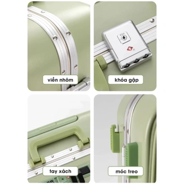 Vali Kéo Du Lịch Aloha 20/24 Inch Cao Cấp Ngăn Laptop Cổng Sạc USB Thời Trang