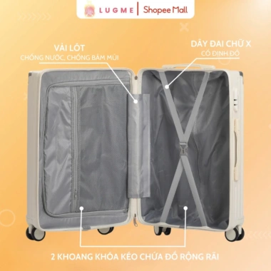 Vali Kéo Du Lịch LUGME 20 - Bảo Hành 5 Năm, Khóa Bảo Mật, Chống Va Đập Trầy Xước