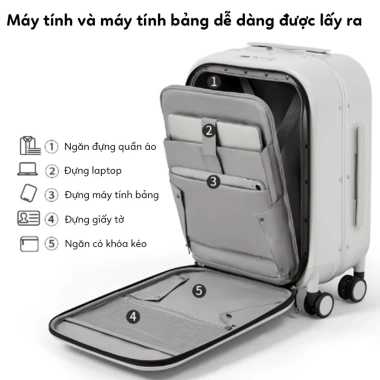 Vali kéo du lịch MIXI size 20, khóa hải quan TSA, chống va đập, giá giảm 25% - 2.499.000₫ 9
