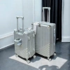 Vali kéo du lịch nhựa dẻo, ốp góc inox, móc treo, khay nước, tặng túi giày