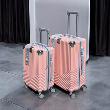 Vali kéo du lịch nhựa dẻo, ốp góc inox, móc treo, khay nước, tặng túi giày 3