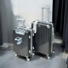 Vali kéo du lịch nhựa dẻo, ốp góc inox, móc treo, khay nước, tặng túi giày 7