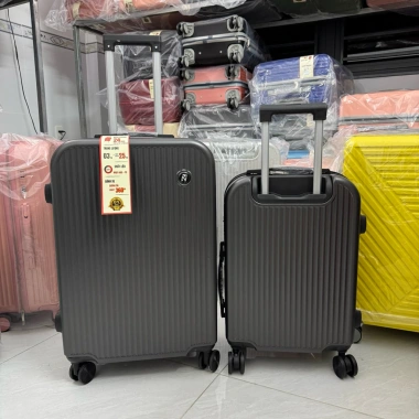 Vali Kéo Du Lịch Xám Chì Góc Tròn Size 20/24 Siêu Nhẹ Chống Bể - Đơn Giản Giá Tận Xưởng 297k 5