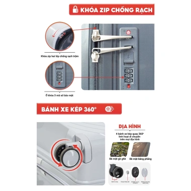Vali kéo Sunny Roger 20 inch nhựa PP - bền đẹp, bảo hành 10 năm - VHL x Sunnyvali