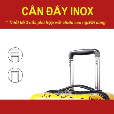 Vali kéo Vịt B.Duck chính hãng cho bé trai, bé gái - Size 20-24 inch, giảm giá