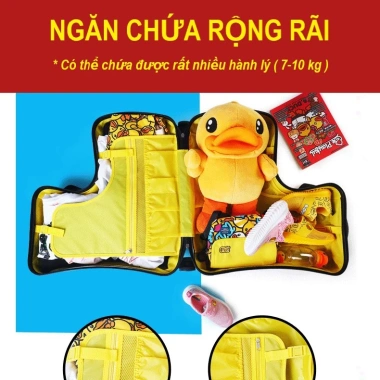 Vali kéo Vịt B.Duck chính hãng cho bé trai, bé gái - Size 20-24 inch, giảm giá