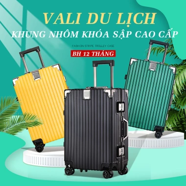 Vali khung nhôm khóa sập chống rạch mẫu mới size 20/24/28, giá để cốc, tặng bọc nhám chống xước, chỉ 400.000₫ 3