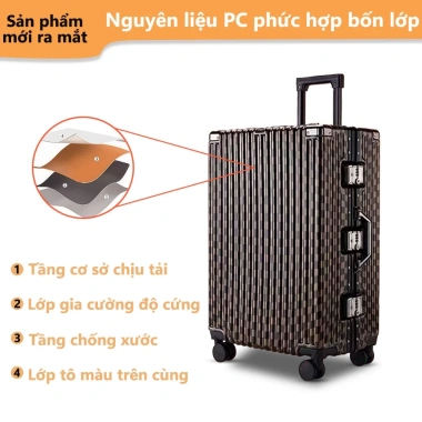 Vali Khung Nhôm KN2.401 20‑24 inch Cao Cấp, Đủ Cho Công Tác Du Lịch, Mang Lên Máy Bay - 299.000 4